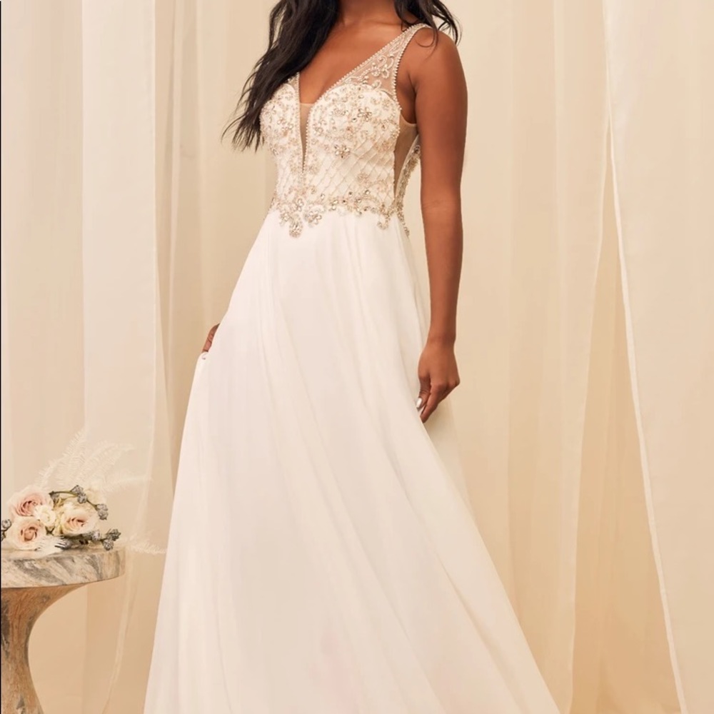 Lulus Forever& Ever White Beaded LaceUp Maxi Dress